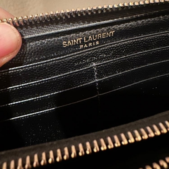 Saunt Laurent YSL Monogram Zip Around Wallet Black - Picture 12 of 14
